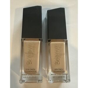 (2 Pack) Believe Beauty Skin Finish Foundation - Porcelain (0.85 fl oz Each) New
